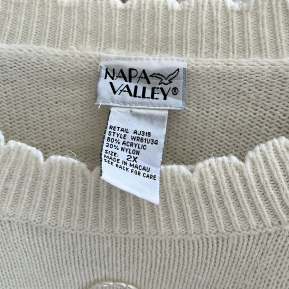 NWT Vintage Embellished White Sweater - Picture 10 of 10